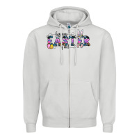 Dove Grey Happy Easter Y'all Zipper Hoodie - CowhideDigitalArt