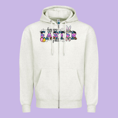 Happy Easter Y'all Zipper Hoodie Designed By Cowhidedigitalart