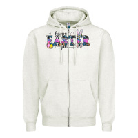 Oatmeal Heather Happy Easter Y'all Zipper Hoodie - CowhideDigitalArt