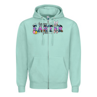 Seafoam Happy Easter Y'all Zipper Hoodie - CowhideDigitalArt