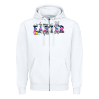 White Happy Easter Y'all Zipper Hoodie - CowhideDigitalArt