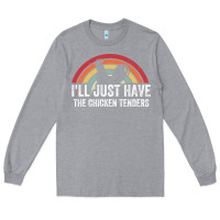 Heather Grey I'll Just Have The Chicken Tenders Long Sleeve Tee - lanVoArt