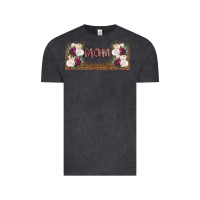 Vintage Black mom burgundy flowers with leopard Vintage Tee - TumblerDesignByShophia