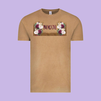 Mom Burgundy Flowers With Leopard Vintage Tee Designed By Tumblerdesignbyshophia