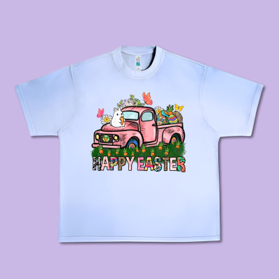 Happy Easter Day Truck Urban Heavy Tee Designed By Howdyjamesfarm