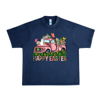 Navy Happy Easter Day truck Urban Heavy Tee - HowdyJamesFarm