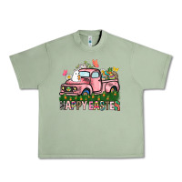 Oil Green Happy Easter Day truck Urban Heavy Tee - HowdyJamesFarm