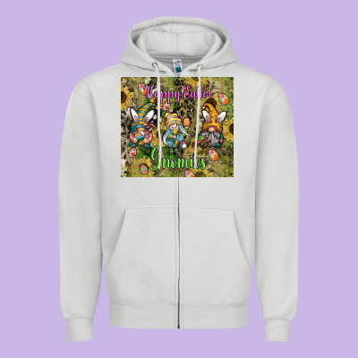 Easter Gnome Celebration Zipper Hoodie Designed By Cowhidedigitalart
