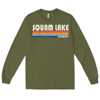 Army Green Vintage 70S 80S Style Squam Lake Nh Long Sleeve Tee - lanVoArt