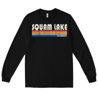 Black Vintage 70S 80S Style Squam Lake Nh Long Sleeve Tee - lanVoArt