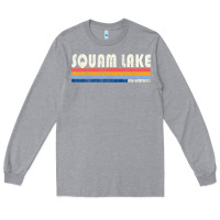 Heather Grey Vintage 70S 80S Style Squam Lake Nh Long Sleeve Tee - lanVoArt