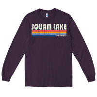 Plum Vintage 70S 80S Style Squam Lake Nh Long Sleeve Tee - lanVoArt