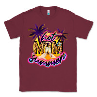 Burgundy Hot Mom summer Classic Tee - NancyCooperArtShop