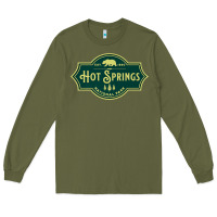 Army Green Hot Springs National Park Arkansas Nature Bear Hike Outdoors Long Sleeve Tee - lanVoArt