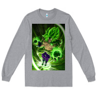 Heather Grey legendary broly supersaiyajin poster travel Long Sleeve Tee - lanVoArt