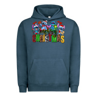 Pigment Midnight Navy merry christmas stitch Urban Hoodie - AdoDesignShop