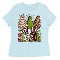 Baby Blue tis the season christmas cakes Ladies Tee - Jasminsmagicworld
