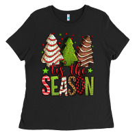 Black tis the season christmas cakes Ladies Tee - Jasminsmagicworld