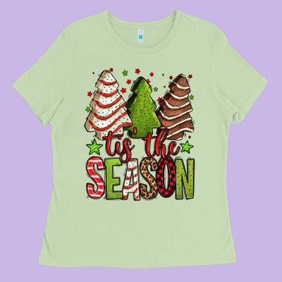 Tis The Season Christmas Cakes Ladies Tee Designed By Jasminsmagicworld