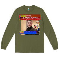 Army Green daniel larson monitoring the situation   vintage Long Sleeve Tee - lanVoArt