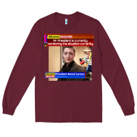 Burgundy daniel larson monitoring the situation   vintage Long Sleeve Tee - lanVoArt