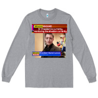 Heather Grey daniel larson monitoring the situation   vintage Long Sleeve Tee - lanVoArt
