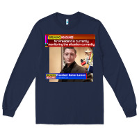 Navy daniel larson monitoring the situation   vintage Long Sleeve Tee - lanVoArt