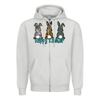 Dove Grey Happy Easter Zipper Hoodie - CowhideDigitalArt