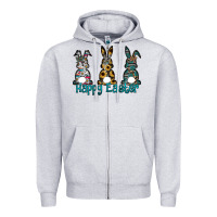 Heather Grey Happy Easter Zipper Hoodie - CowhideDigitalArt