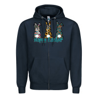 Navy Happy Easter Zipper Hoodie - CowhideDigitalArt