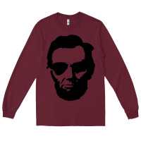 Burgundy cool abe lincoln with aviator sunglasses black Long Sleeve Tee - lanVoArt