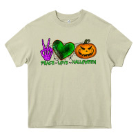 Mossy peace love halloween Heavy Core Tee - BundleAndBundleShop