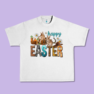 Happy Easter With Cowboy Easter Day Urban Heavy Tee Designed By Howdyjamesfarm