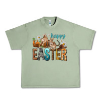 Oil Green Happy Easter with Cowboy Easter Day Urban Heavy Tee - HowdyJamesFarm