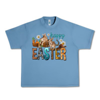 Pebble Blue Happy Easter with Cowboy Easter Day Urban Heavy Tee - HowdyJamesFarm