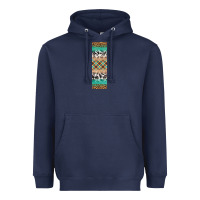 Navy fall pattern Heavyweight Hoodie - Artiststas