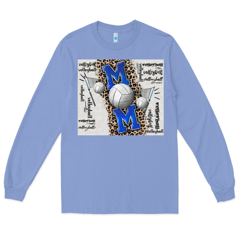 Volleyball Mom Blue Mother's Day Long Sleeve Tee by CowGirlArtShop | Teevron