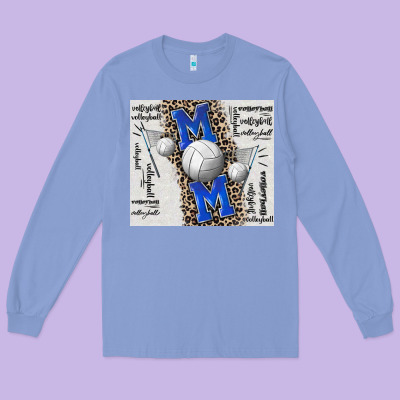 Volleyball Mom Blue Mother's Day Long Sleeve Tee Designed By Cowgirlartshop