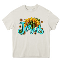 Cream jesus sunflower Heavy Core Tee - JahusDesignShop