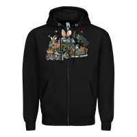 Black Happy Easter Zipper Hoodie - CowhideDigitalArt