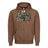 Chestnut Happy Easter Zipper Hoodie - CowhideDigitalArt