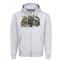 Heather Grey Happy Easter Zipper Hoodie - CowhideDigitalArt