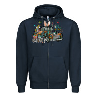 Navy Happy Easter Zipper Hoodie - CowhideDigitalArt