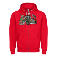 Red Happy Easter Zipper Hoodie - CowhideDigitalArt
