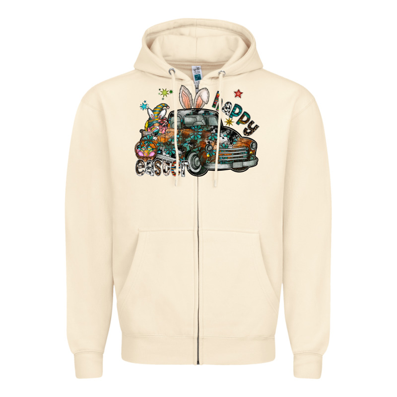 Happy Easter Zipper Hoodie by CowhideDigitalArt | Teevron