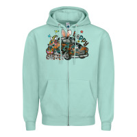 Seafoam Happy Easter Zipper Hoodie - CowhideDigitalArt