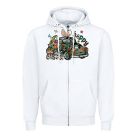 White Happy Easter Zipper Hoodie - CowhideDigitalArt
