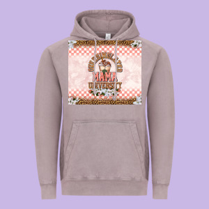 Oversimulated Mama University Vintage Hoodie Designed By Tumblerdesignbyshophia