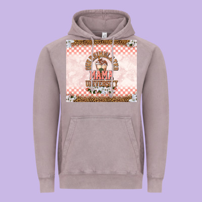 Oversimulated Mama University Vintage Hoodie Designed By Tumblerdesignbyshophia