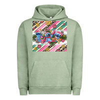 Pigment Oil Green pink stitch  christmas Urban Hoodie - AdoDesignShop